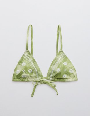 Aerie Embroidered Triangle Bikini Top