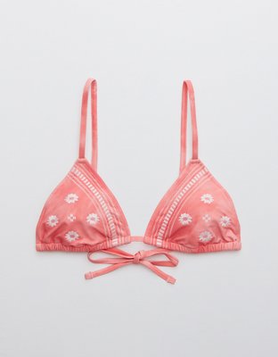 Aerie Embroidered Triangle Bikini Top