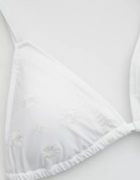 Aerie Embroidered Triangle Bikini Top