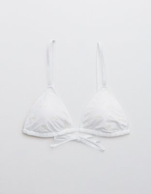 Aerie Embroidered Triangle Bikini Top