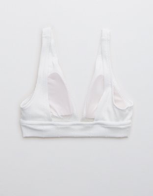 Aerie Crinkle Longline Plunge Triangle Bikini Top