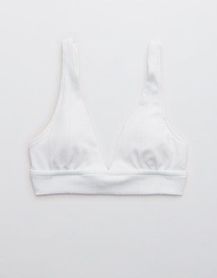 Aerie Crinkle Longline Plunge Triangle Bikini Top