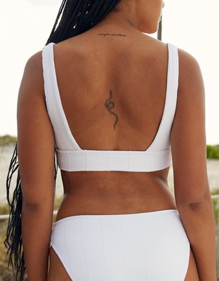 Aerie Crinkle Longline Plunge Triangle Bikini Top