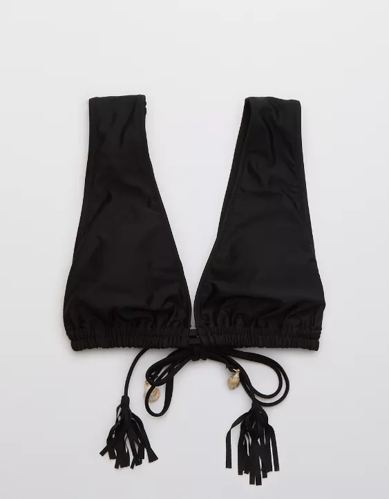 Aerie Tassel Plunge Bikini Top