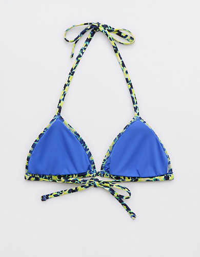 Aerie Leopard String Triangle Bikini Top