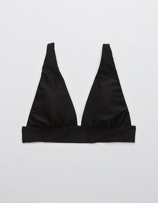 Aerie Top de bikini con lazo tipo triángulo de línea larga