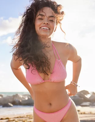 Aerie Ruched String Triangle Bikini Top | lupon.gov.ph