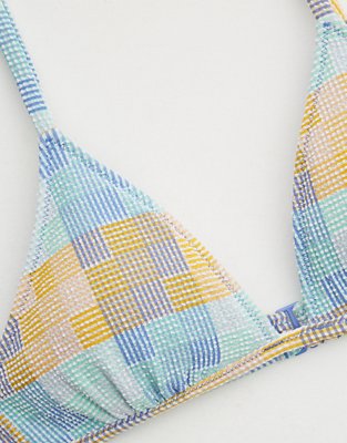 Aerie Patchwork Triangle Bikini Top