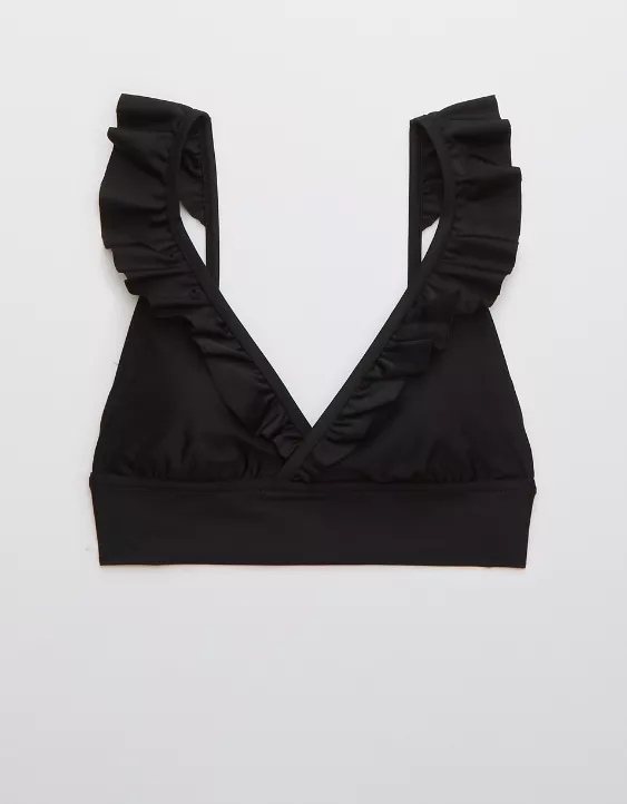 Aerie Ruffle Longline Triangle Bikini Top