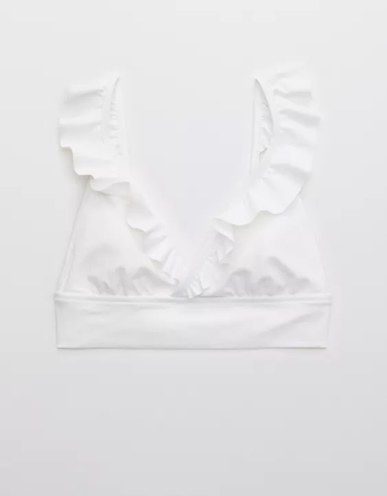 Aerie Ruffle Longline Triangle Bikini Top