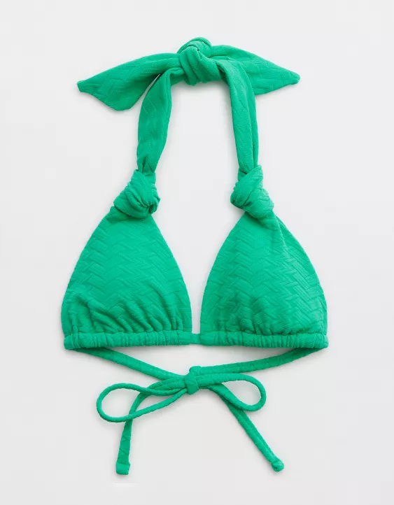Aerie Jacquard Knot Triangle Bikini Top