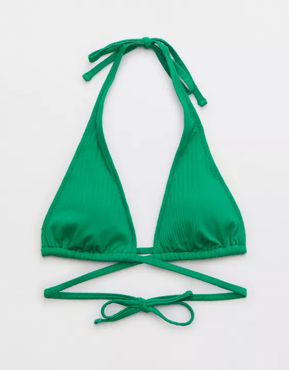 Aerie Textured Strappy Triangle Bikini Top