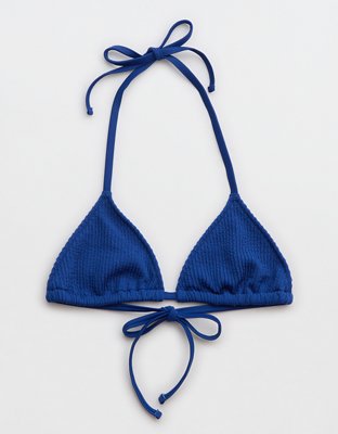 ESSENTIELLE Wireless halter triangle bikini top BLUE