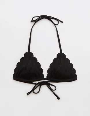Aerie Waffle Scalloped String Triangle Bikini Top