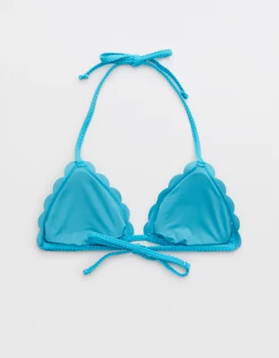 Aerie Waffle Scalloped String Triangle Bikini Top
