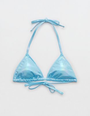 Aerie Top de Bikini Triangular con Fibras Metálicas y Tiras
