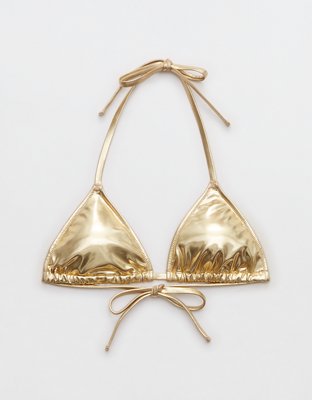 Верх бикини Metallic, треугольные чашки, на завязках — Aerie — фото 3