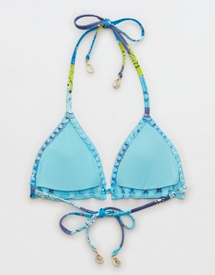 Aerie Crochet Trim String Triangle Bikini Top