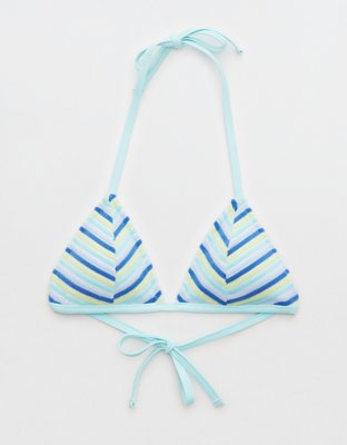 Aerie Top de bikini tipo triángulo de felpa con tiras