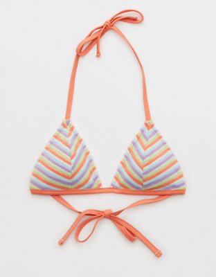 Aerie Top de bikini tipo triángulo de felpa con tiras