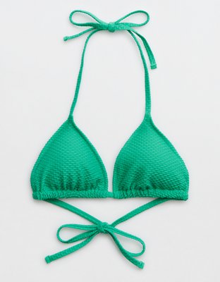Aerie Top de Bikini Triangular de Jacquard con Tiras