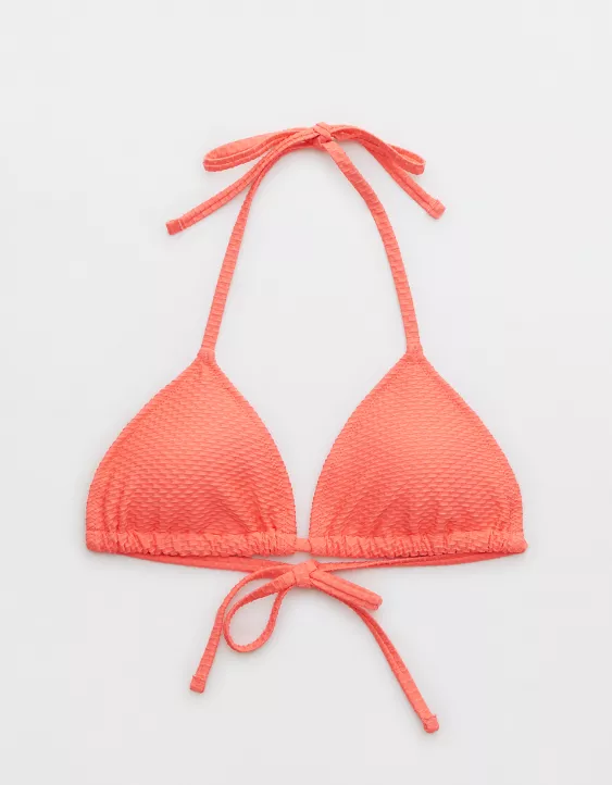 Aerie Jacquard String Triangle Bikini Top