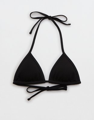 Aerie Top de Bikini Triangular Arrugado con Tiras
