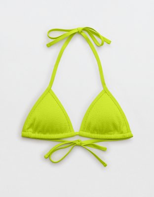 Aerie Top de Bikini Triangular Arrugado con Tiras