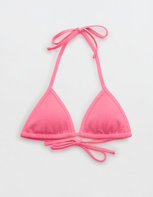 Aerie Top de Bikini Triangular Arrugado con Tiras