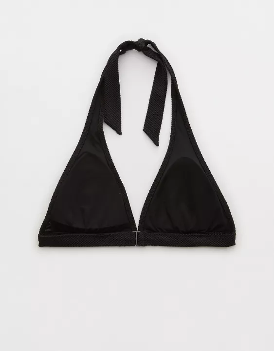 Aerie Shine Pique Halter Triangle Bikini Top
