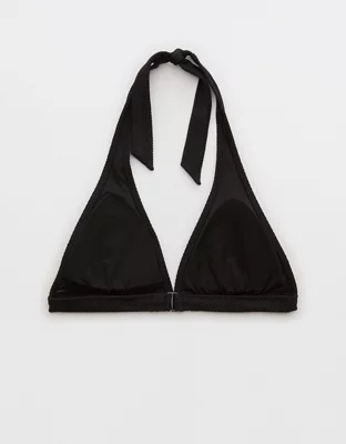 Aerie Shine Pique Halter Triangle Bikini Top