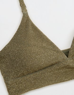 Aerie Sparkle Triangle Banded Bikini Top