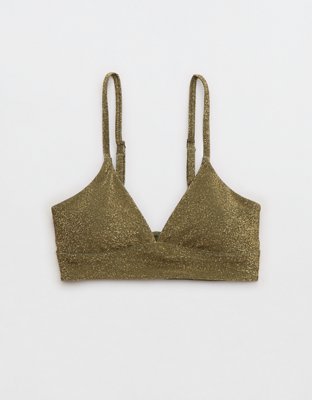 Aerie Top de Bikini Tipo Triángulo con Tira y Brillo