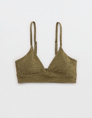 Aerie Sparkle Triangle Banded Bikini Top