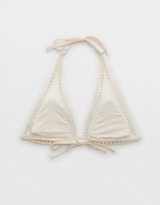 Aerie Crochet Halter Triangle Bikini Top