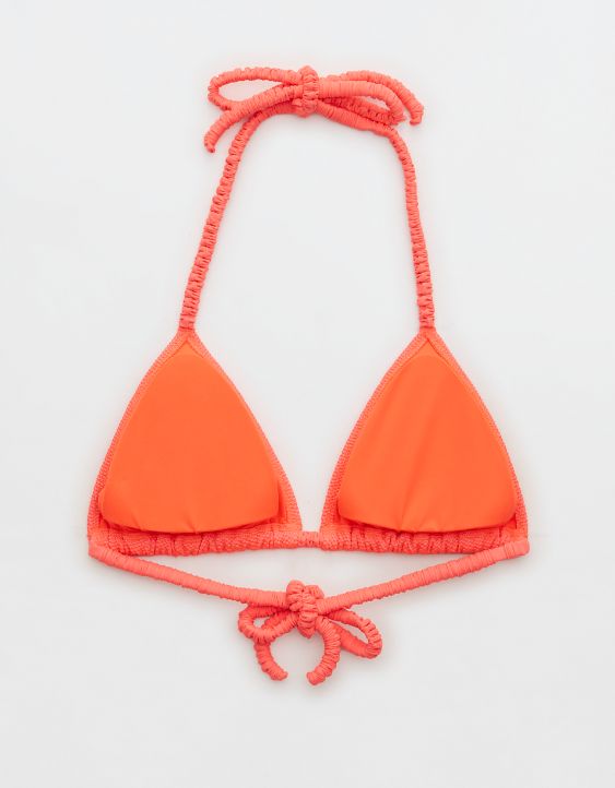 Aerie Shine Pique Scrunchie Tie String Triangle Bikini Top