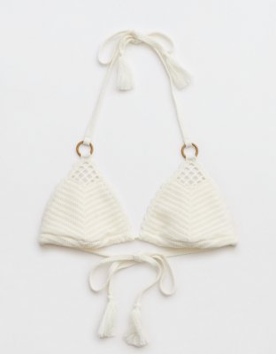 Aerie Top de Bikini tipo Triángulo al Crochet con Tiras