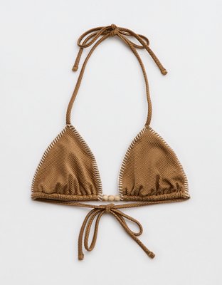 Верх бикини Shine Pique, треугольные чашки, на завязках — Aerie — фото 4