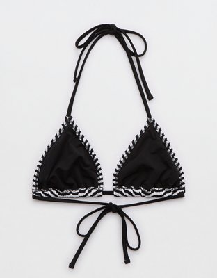 Aerie Crinkle Stripe String Triangle Bikini Top