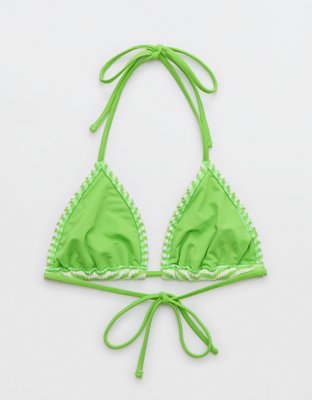 Aerie Crinkle Stripe String Triangle Bikini Top