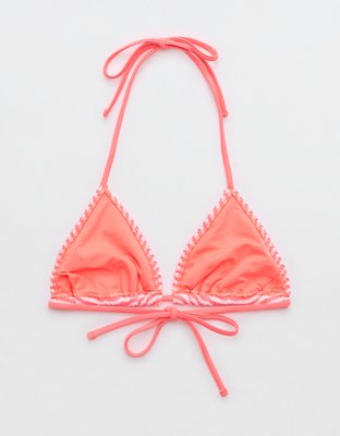 Aerie Crinkle Stripe String Triangle Bikini Top