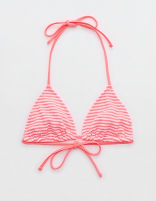 Aerie Crinkle Stripe String Triangle Bikini Top