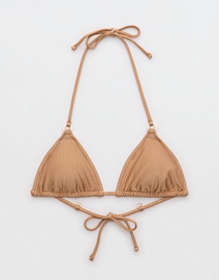 Aerie Shine Rib String Triangle Bikini Top