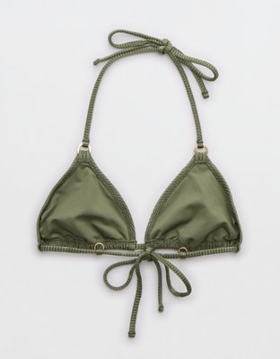 Aerie Shine Rib String Triangle Bikini Top | Aerie