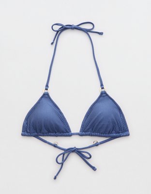 aerie Crinkle Longline Plunge Triangle Bikini Top - ShopStyle Two Piece  Swimsuits
