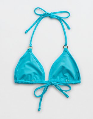 Aerie Shine Rib String Triangle Bikini Top