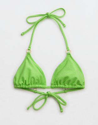 Aerie Shine Rib String Triangle Bikini Top