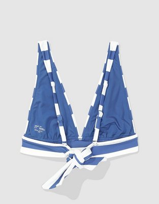Aerie Ribbed Tie Longline Triangle Bikini Top