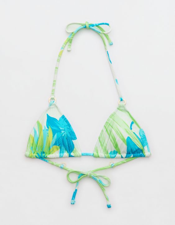 Aerie Shine Rib String Triangle Bikini Top