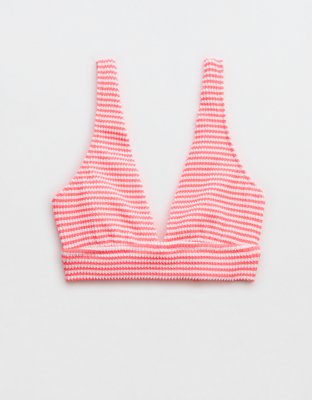 Aerie Crinkle Stripe String Triangle Bikini Top